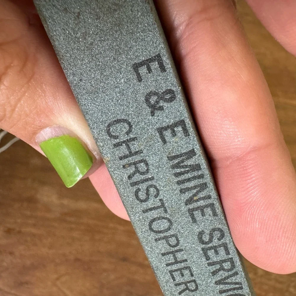 Vintage E & E Mine‎ Services Christopher Franklin Co IL Knife Sharpening Stone